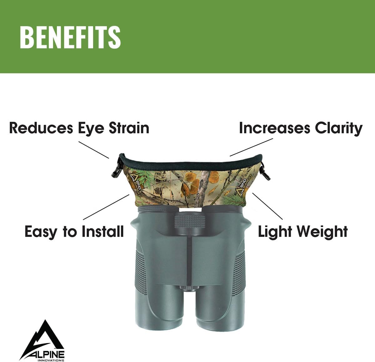 Slicker Bino Bandit - Blocks Glare, Improves Visual Acuity and Reduces Eye Fatigue. FITS All Binoculars, Blaze Orange