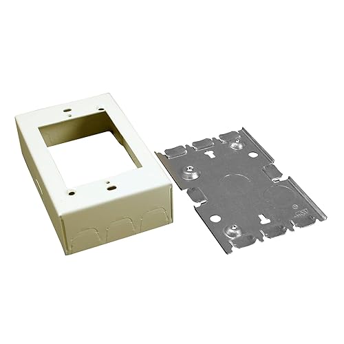 Legrand Wiremold B-3 Metal Raceway for Extending Power, 500 Series, 1 Gang Deep Outlet Box, 1 3/8" Deep, Ivory (1 Pack)