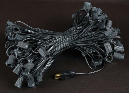 G50 Patio String Lights with 125 Frosted Globe Bulbs - Outdoor String Lights - Market Bistro Café Hanging String Lights - Patio Garden Umbrella Globe