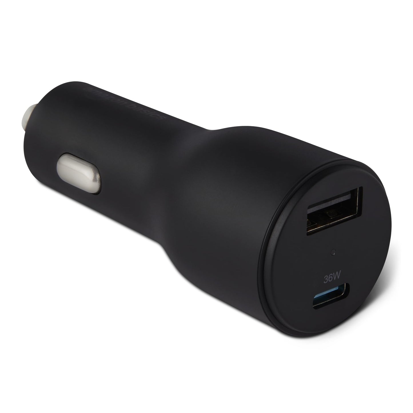 Amazon Basics Fast-Charging Car Charger, Dual-Port, 1 USB-C + 1 USB-A, 48W, Black