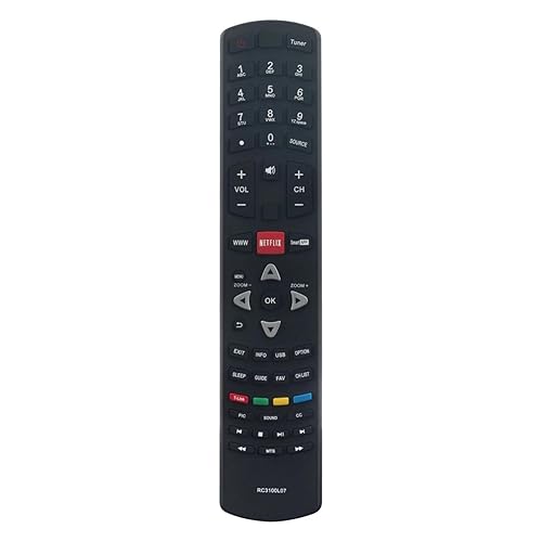 RC3100L07 TV Remote Control for TCL TV in Living Rooms or Rooms, No programming or pairing needed, Replacement Remote Compatible Models 43D2900