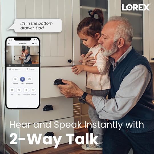 Lorex 2K Dual Lens Indoor Wi-Fi Security Camera | Auto-Tracking | 360° Pan-Tilt | Person & Pet Detection | IR Night Vision | 2-Way Talk | Call Button