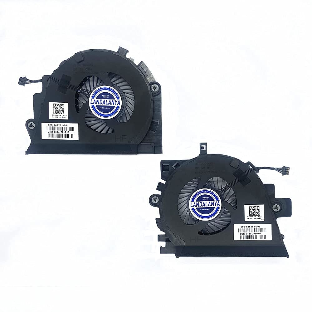 Landalanya Replacement New CPU & GPU Cooling Fan for HP Zbook 15-G3 Series Laptop 848251-001 848252-001 DC28000GVF0 DC28000GXF0 DC 5V 0.5A