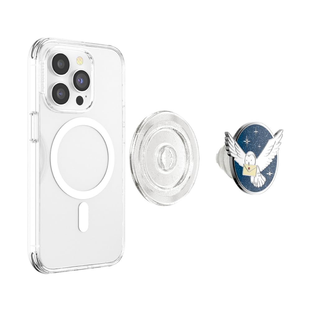 PopSockets Phone Grip for MagSafe, Magnetic Holder, Phone Stand, Harry Potter - Enamel Hedwig