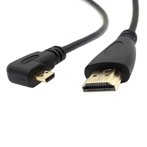 chenyang HDMI Male to Micro HDMI Male 90 Degree Left Angled HDTV Cable for Cell Phone & Tablet & Camera 1.5M
