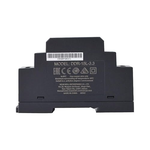 Mean Well DIN Rail DC DC Converter DDR-15L Input 18-75V to 3.3V 4.5A 15W Power Supply Power Converter (24V/48Vdc to 3.3Vdc)