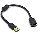 PIIHUSW EMI Free USB 3.0 Male to Female Cable with Ferrite Bead Anti-Interference for Scanner, Camera ect on Enviroment (30cm)
