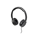 Monoprice Hi-Fi Lightweight On-Ear Headphones - with in-Line Play/Pause Controls and Built-in Microphone, Black