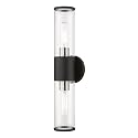 Livex Lighting 17282-04 Banca Collection 2 Light ADA Vanity Sconce, Black with Brushed Nickel Accent