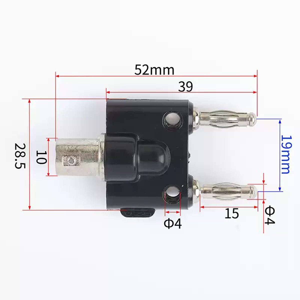 chenyang BNC Female Jack to Two Dual Banana Male Plug Pin RF Splitter Adapter Connector