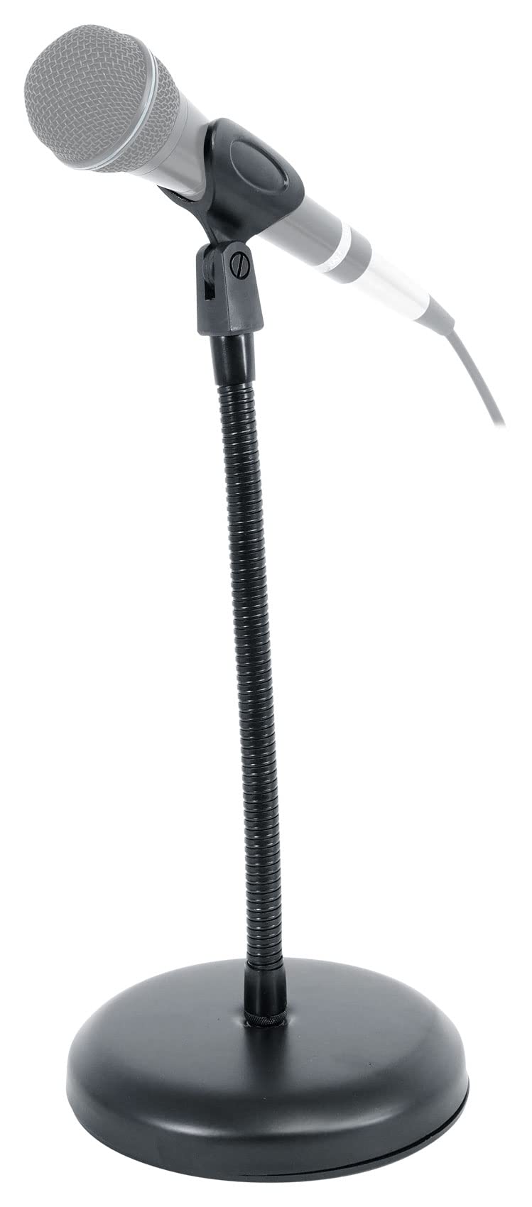 Rockville RDMS7 Desktop Mic Stand w/ 11.8" Gooseneck, Weighted Base, Mic Clip, Webcam Adapter, Perfect for Podcasting, Streaming & Studio Use