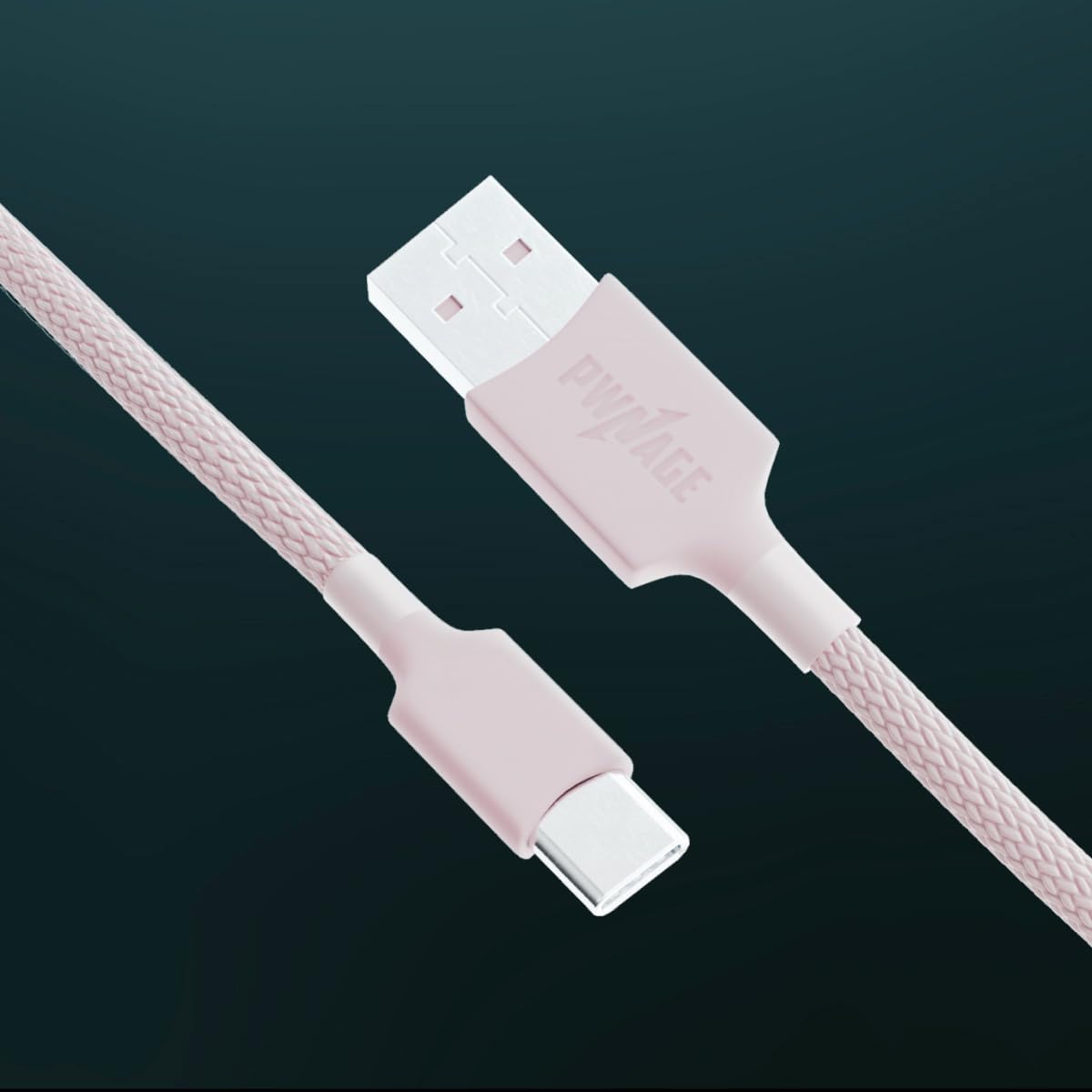 PWNAGE Ultra Custom Coiled Aviator USB C Cable for Gaming Keyboard, Double-Sleeved Mechanical Keyboard Cable with Detachable Metal Aviator, 1.8M USB-A