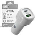 BLACK+DECKER USB C Car Charger, Compact 38W 2-Port, LED Indicator Type C Charger with Power Delivery/Quick Charge, Compatible with iPhone 17 16 15 14