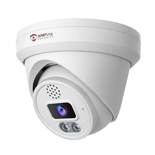 Anpviz 6MP PoE Camera, Turret 6MP UltraHD IP Camera Outdoor with Mic & Speaker, 100FT Smart Color Night Vision, PoE Security Cameras with AI Human