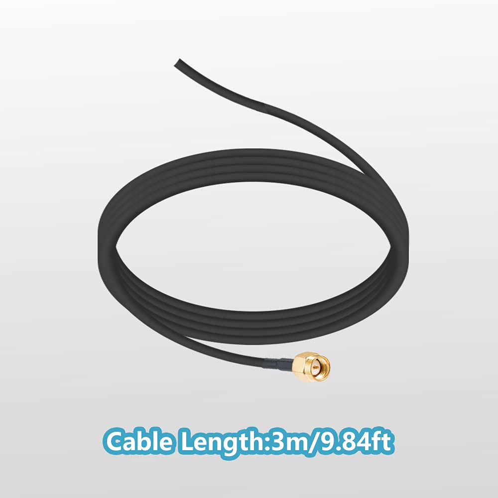 POBADY 433 MHz Antenna 3dBi SMA Male Adapter 3M RG174 Cable Magnetic Base Omni-Direction for Raspberry Pi NFC GSM ISM CUL USB CCU3 CCU2 CC1101