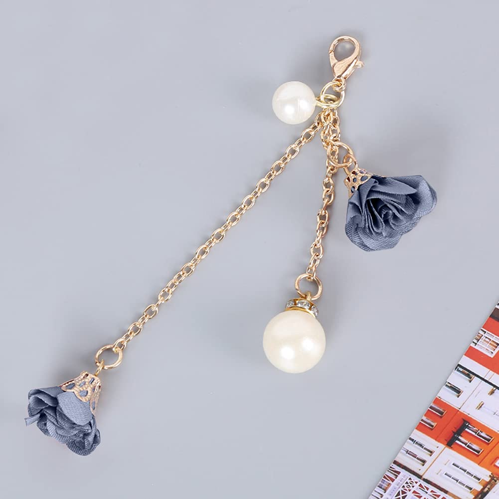 Katutude Beaded Phone Charm Lanyard, Bling Sparkle Cell Phone Charm Wrist Strap, Universal Anti-Lost Phone Chain, Blue