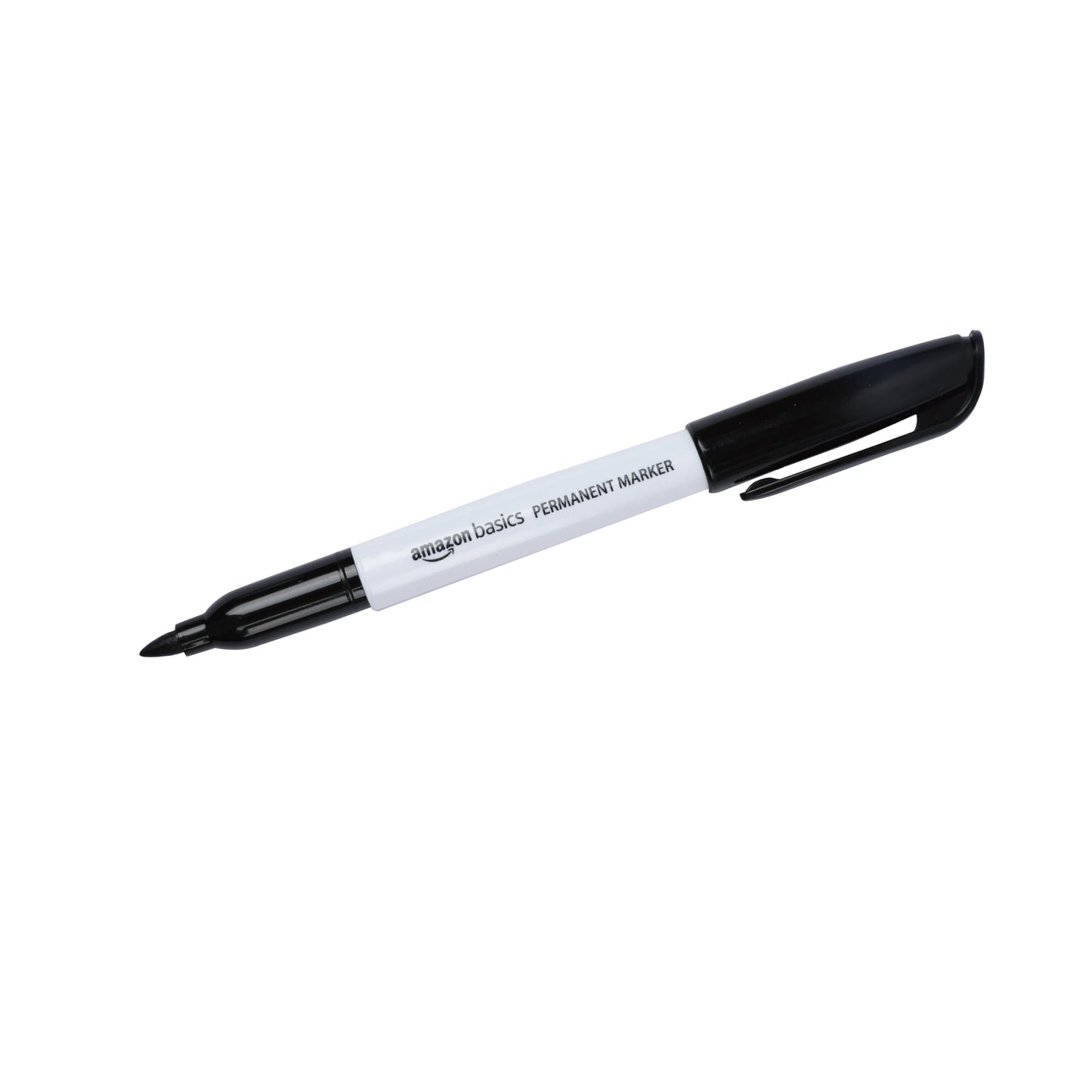 Amazon Basics Fine Tip Point Permanent Markers for Office, School, and Home Use, Black, 4 Pack