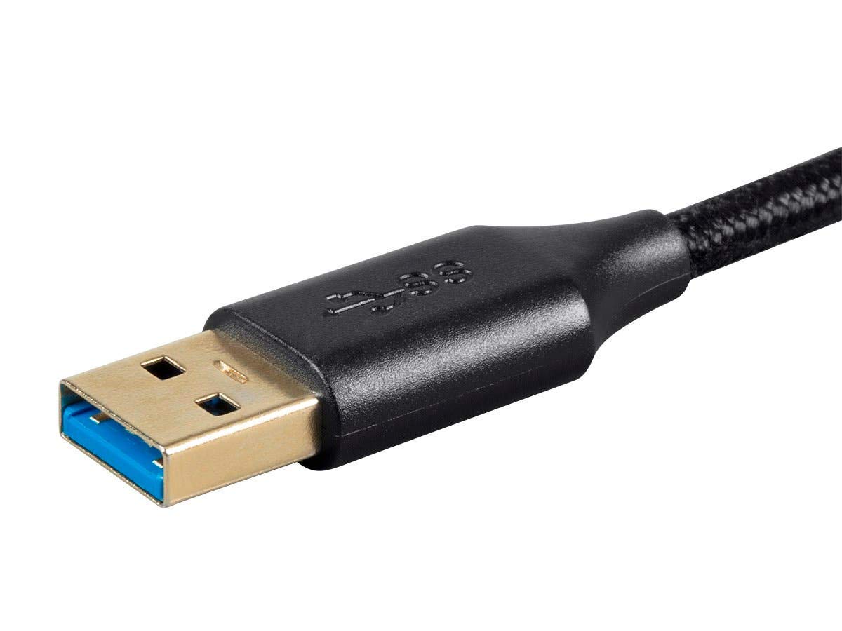 Monoprice USB 3.0 Premium Extension Cable - Type-A Male to Type-A Female, Braided Nylon Jacket, 3 Feet, Black