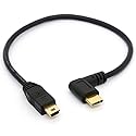 GLHONG Angle USB Type C to Micro USB Cable, 90 Degree USB-C Male to Micro-B Male Adapter Converter for MacBook Pro, Laptop, Android Devices(Only