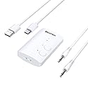 BlitzMax Bluetooth 5.3 Adapter Transmitter/Receiver 2-in-1 Mini Wireless with 3.5mm Audio Cable, Dual Link AptX Adaptive Bluetooth Adapter