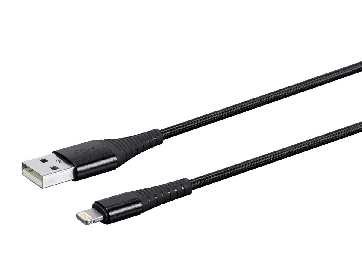 Monoprice AtlasFlex Series Durable MFi Certified Lightning to USB Type-A Charge & Sync Kevlar-Reinforced Nylon-Bra 3 Feet