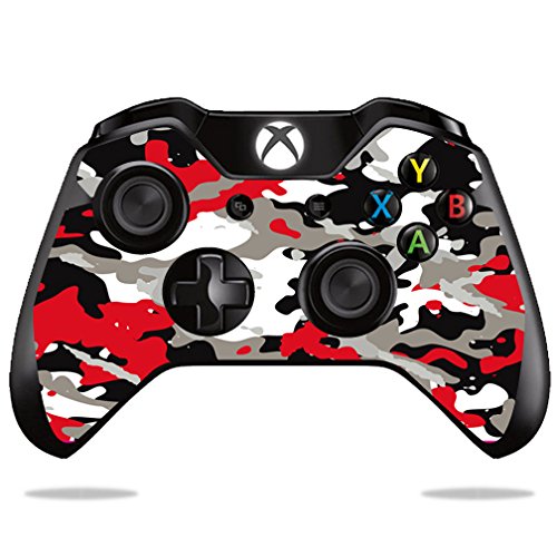 MightySkins Skin Compatible with Microsoft Xbox One or One S Controller - Red Camo | Protective, Durable, and Unique Vinyl wrap Cover | Easy to Apply