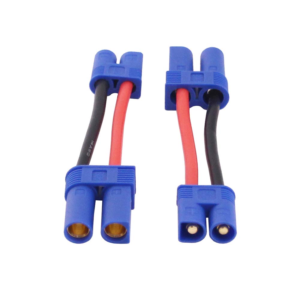 OliRC 2pcs Male EC3 to Female EC5 Connector Adapter with 14awg 2in Cable(C110-2)