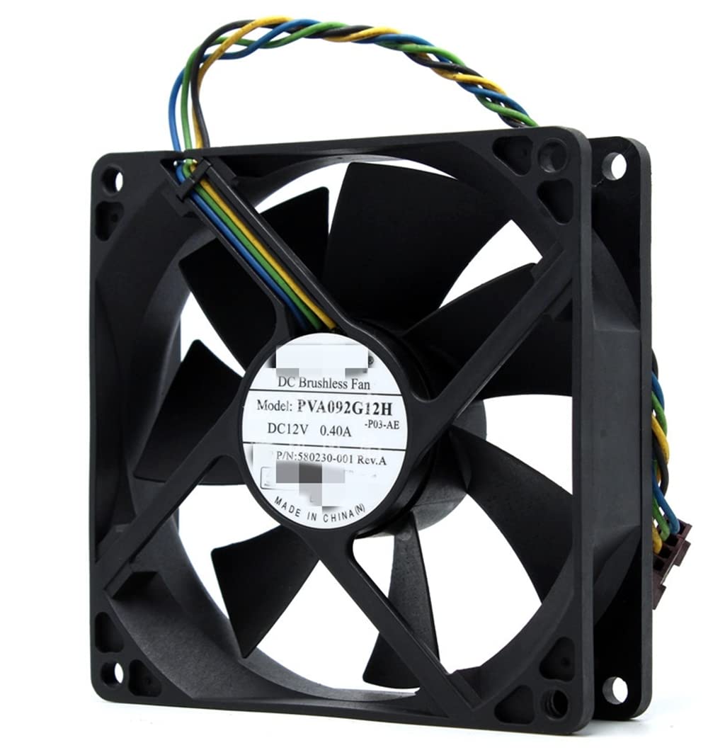 Case Cooling Fan for HP Elite 8100 8000 8200 8300 Pro 6000 6005 6200 6300 6305 DC 12V 0.40A 4-WIRE/4-PIN P/N:Foxconn PVA092G12H 580230-001 Size:92mm x
