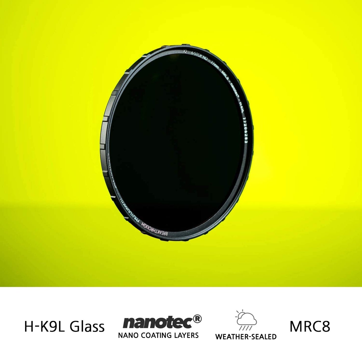 Breakthrough Photography 62mm X2 6-Stop Fixed ND Filter for Camera Lenses, Neutral Density Professional Photography Filter, MRC8, H-K9L Glass