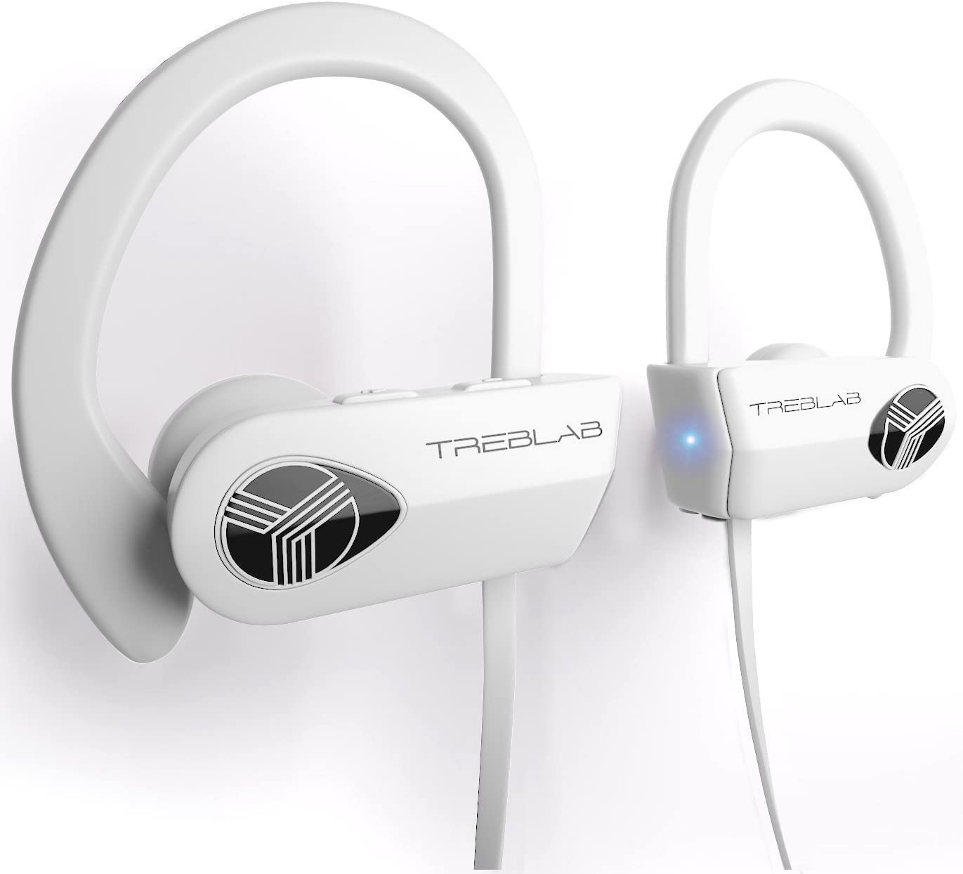 TREBLAB XR500 Bluetooth Running Headphones, IPX7 Waterproof, Noise Cancelling, Secure-Fit, Wireless Sport Earbuds with Mic