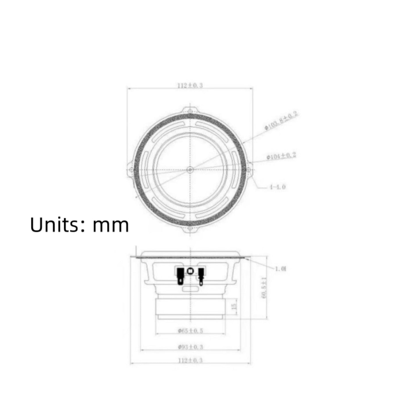 2 pcs 4 inch 104mm 4? 15W External Magnet Woofer with Full-Range Response for Speaker DIY