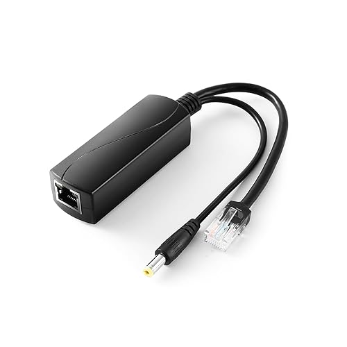 Active PoE Splitter 12V 1A Output with IEEE 802.3af Standard Compliant 10,100Mbps Power Over Ethernet Splitter Adapter for Security IP Camera CCTV