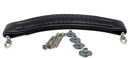 Black Leather Style Amp Handle (Black w/Black Stitching + Hardware) RH-0586-BB-A