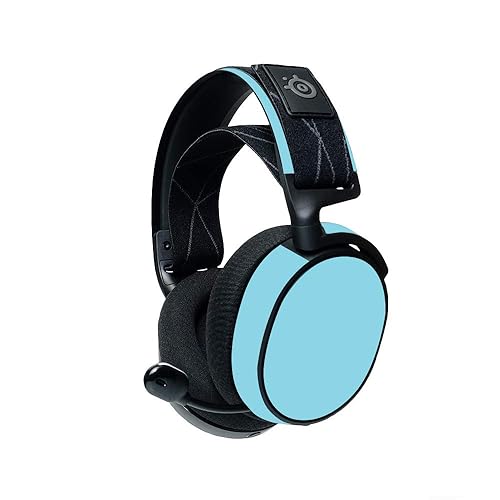 MightySkins Compatible with Steelseries Arctis 7 Gaming Headset (2019) - Solid Baby Blue | Protective, Durable, and Unique Vinyl Decal| Easy to Apply