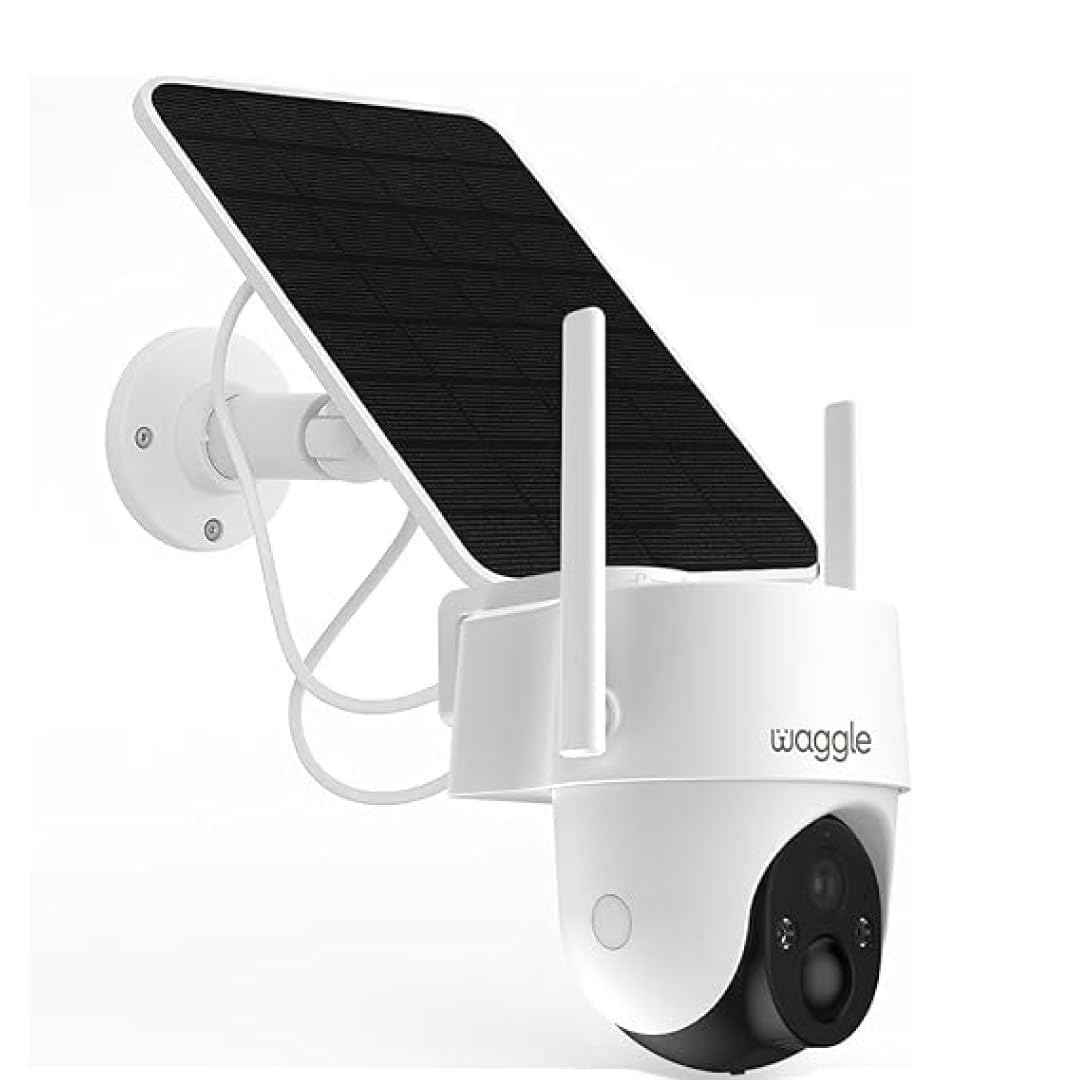 Waggle 4G LTE Cellular Security Camera Wireless Outdoor - 360° Live View, 2K Color Night Vision, PIR Motion Sensor, 2 Way Talk, Built in SIM Card