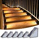 VOLISUN Solar Stair Lights 6 Pack, Solar Step Lights Outdoor Waterproof IP67, LED Outdoor Step Light,Outdoor Light Decor for Garden Stair, Deck, Front