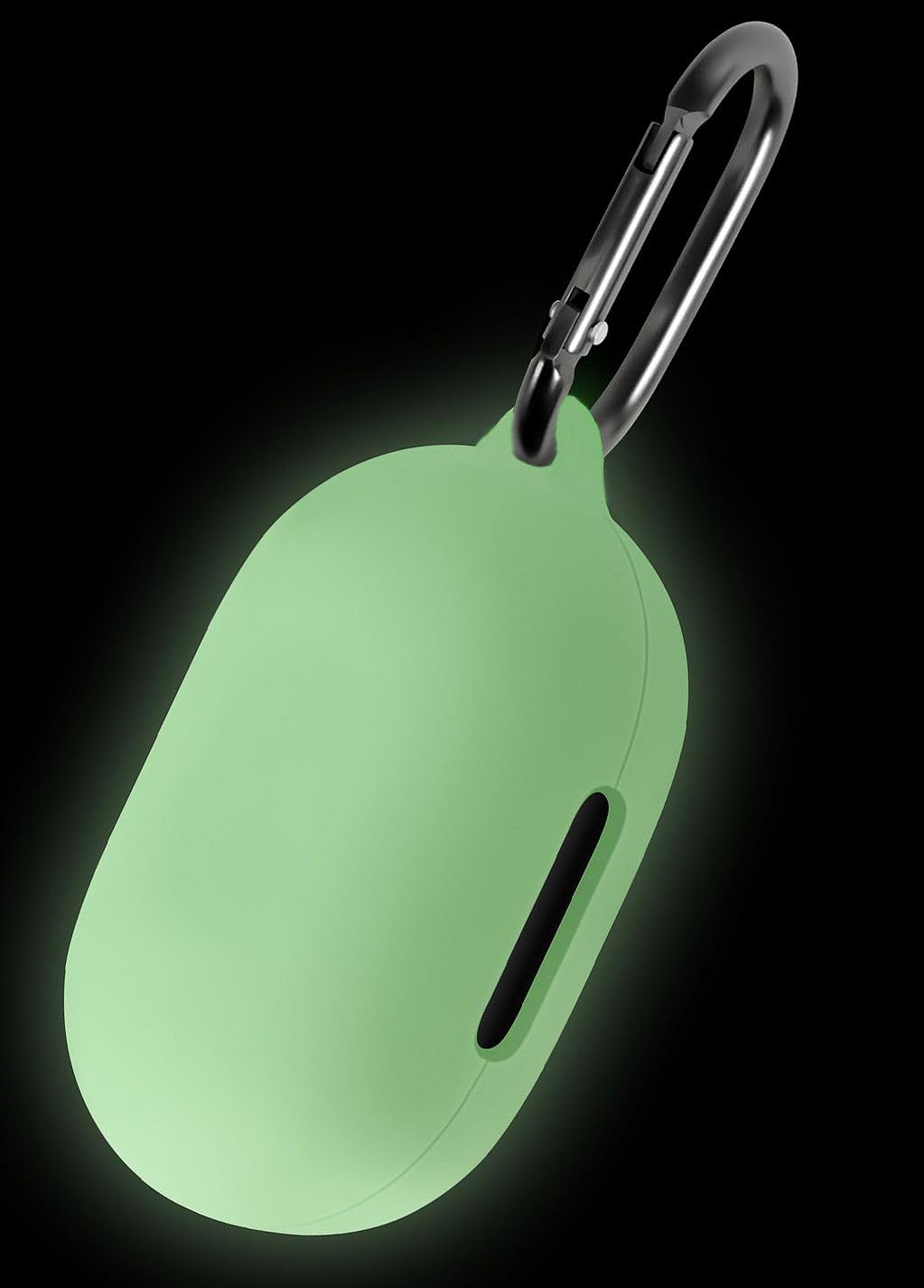 Geiomoo Silicone Case Compatible with Anker Soundcore Space A40, Protective Cover with Carabiner (Luminous Green)