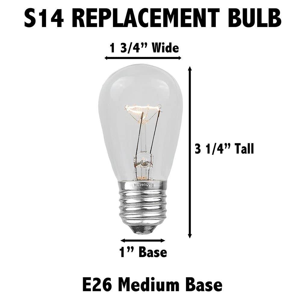Novelty Lights 25 Pack S14 LED Flex Filament Outdoor Patio Globe Bulbs