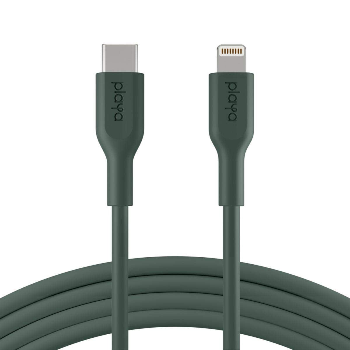 USB-C Cable by Playa (Compatible with iPhone 12, 11, SE, X, XR, XS, 8, 7, 6 and more) (Green, 3ft)