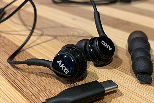 AKG Wired In-Ear Earbuds with Mic USB-C Earbuds with Braided Cable Compatible with Samsung Galaxy S24 Ultra, S24+, S23, S22, S21, S10, S10E & iPhone