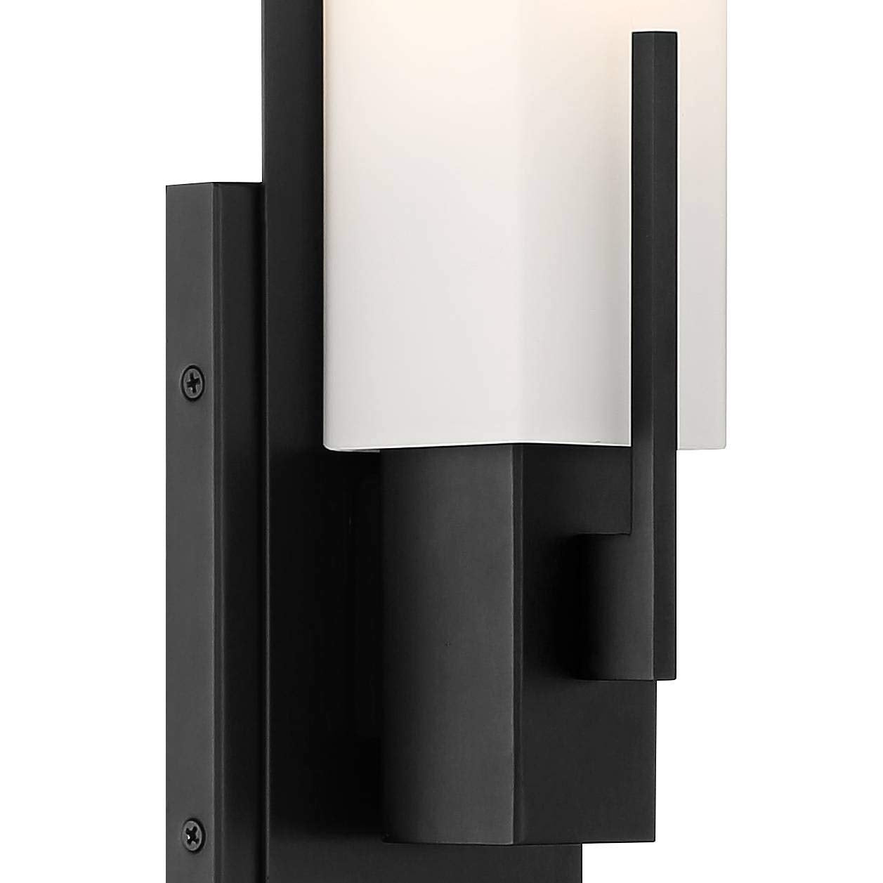 Possini Euro Design Midtown Modern Wall Light Sconce Black Hardwired 4 1/2" Fixture Opal White Glass Rectangular Shade for Bedroom Bedside Bathroom