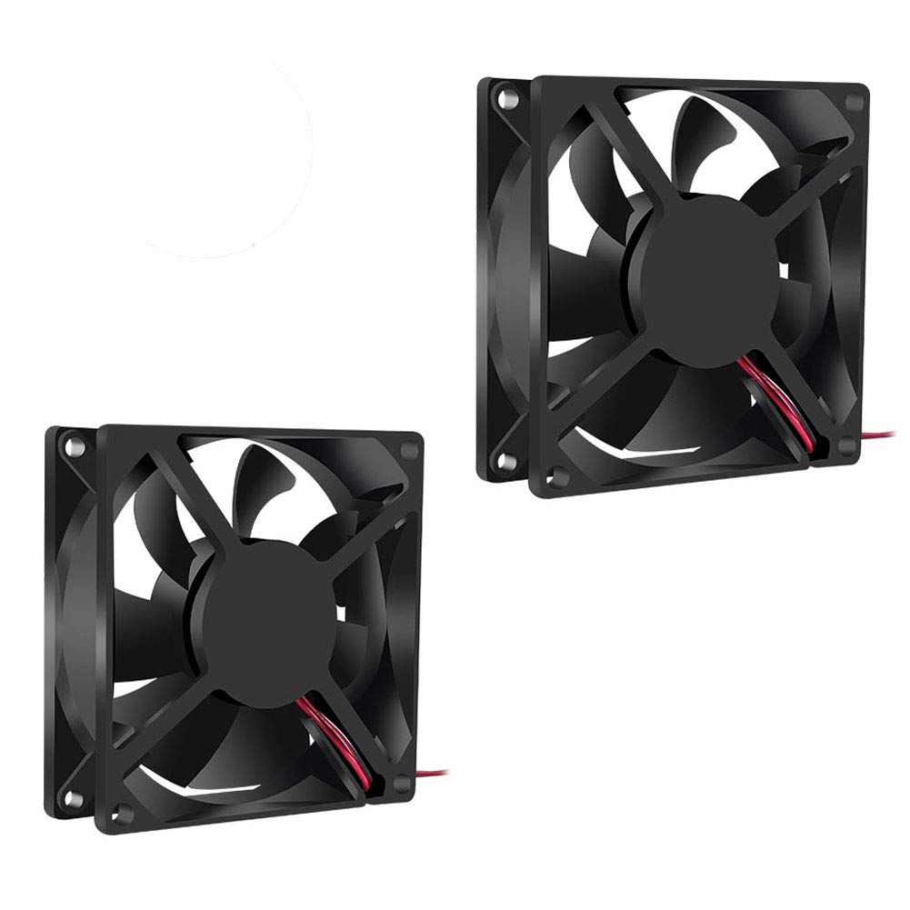2Pcs 12V 3.14in 0.98in 80mm x 80mm x 25mm DC Fan 8025 Brushless Cooling for PC Computer Case CPU Coolers Radiators 2pin