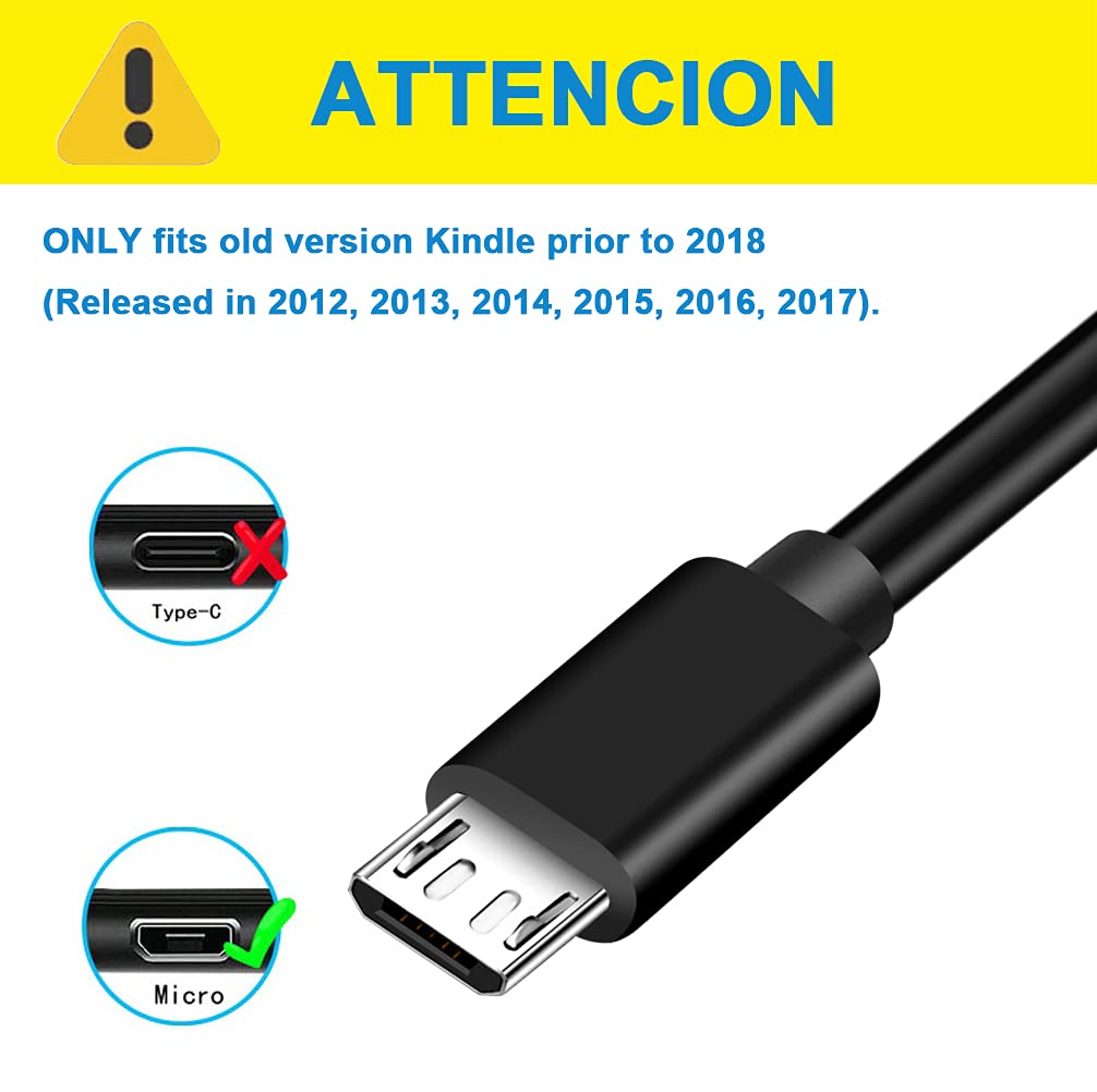 6FT Micro USB Cable for Fire Tablets Older Generation (1st-8th Generation,See Product Picture & Compatibility List Below) HD 10 & Kids 4th 5th 6th 7th