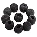 10 Pcs Black Lapel Headset Microphone Windscreen, Microphone Sponge Foam Cover Mini Size Lavalier Microphone Windscreen Pop Filters