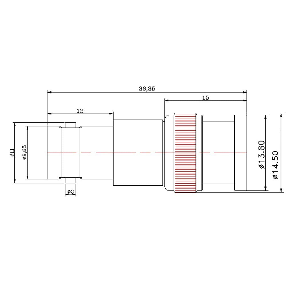 Acxico 1Pcs Q9/BNC Type Coaxial Fixed Attenuator Connector DC-6GHz 3W 50ohm 10 15 20 40dB