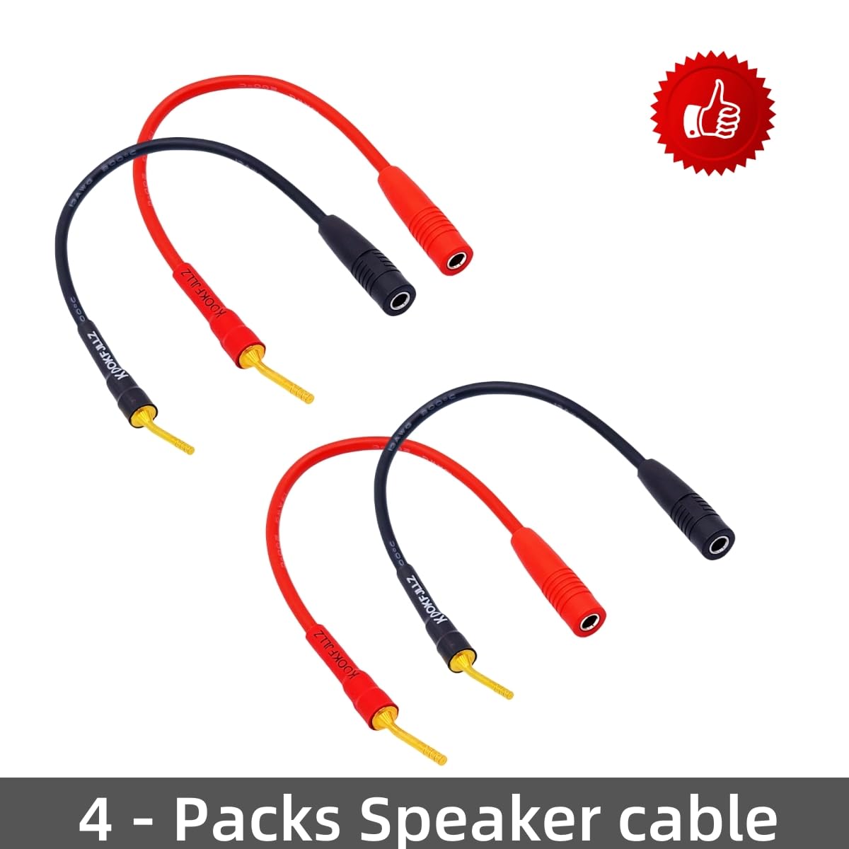 KOOKFJLLZ 2mm to 4mm Banana Plug Adapter Cable - Speaker Wire Connectors with Gold Plated Contacts, 8 Inch Audio Adapter for Amplifiers and Home