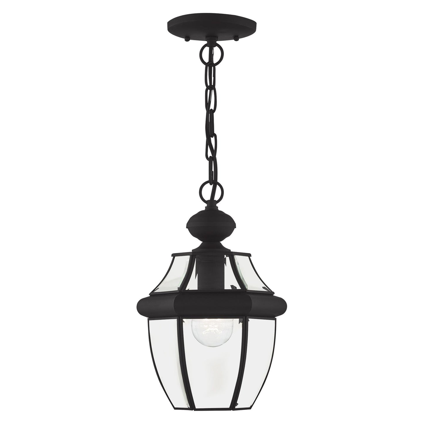 Livex Lighting 2152-04 Monterey 1-Light Outdoor Hanging Lantern, Black