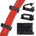 50Pcs Self Adhesive Cable Management Clips,Cable Organizers Wire Clips Cord Holder for PC Laptop Ethernet Cable Desktop Home Office(1.52’’ x 0.59’’ x