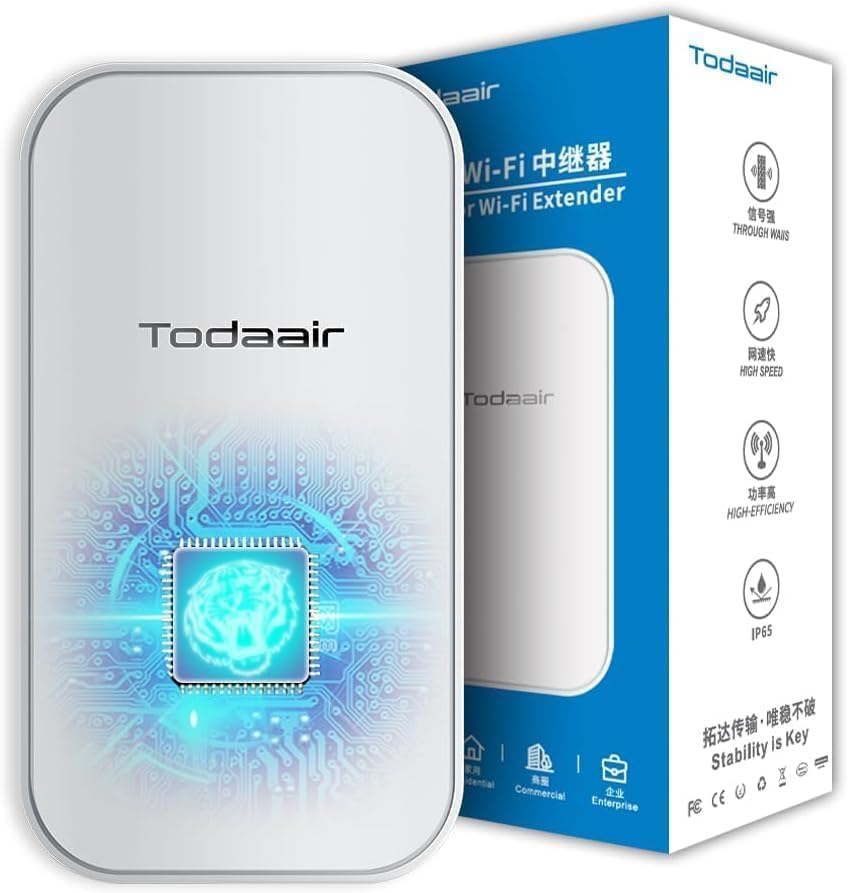 Outdoor WiFi Extender Pro?Signal Boost?IP65 Weatherproof?AC1200Mbps?Transmission Range Up to 300 feet?MU-MIMO?65 Devices?Ethernet Port?Support