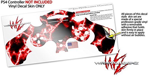 WraptorSkinz Decal Vinyl Skin Compatible with Sony PlayStation 4 Controller Electrify Red (Controller NOT Included)